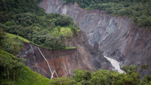 Erosion caused by an oil pipeline in Ecuador.